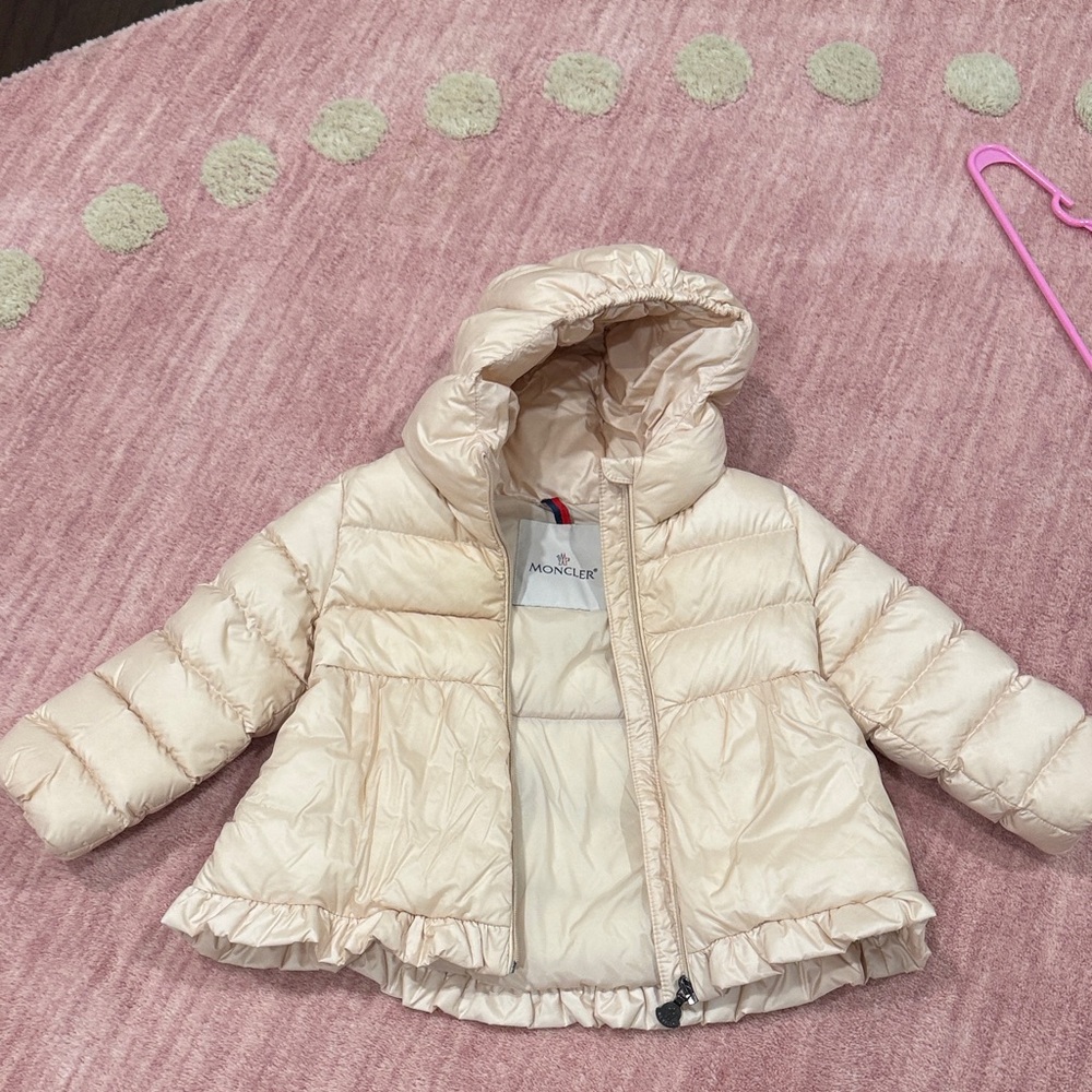 Moncler Beige Hooded Puffer Jacket